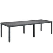 LexMod Summon Outdoor Patio Dining Table, 114", Gray