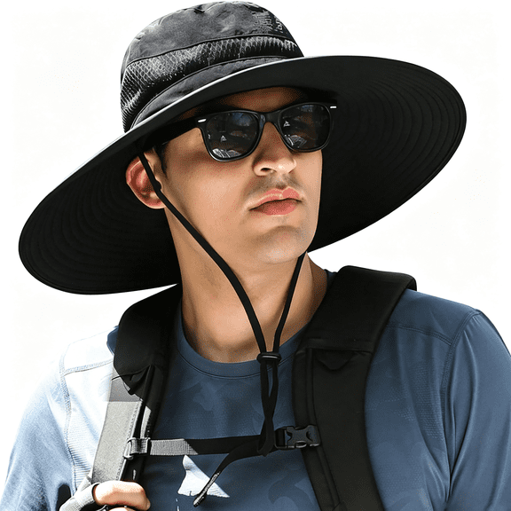TELOLY Xxl Sun Hats for Big Head,Wide Brim Bucket Hats for Men,Waterproof Sun Protection Hat for Fishing Hiking Beach Safari Garden