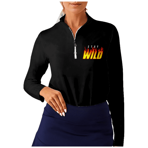 Ben Azelart Zip Longsleeve Tee Unique Fashion Clothing Women Zip Long Sleeve Top