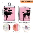 thumbnail image 2 of 4 Pack Bathroom Canisters Transparent Storage Jar for Cotton Ball, Swab, Floss Black Roses, 2 of 6