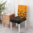 thumbnail image 4 of Halloween Bats Chair Covers for Dining Room Set of 4, Orange Stretch Dining Chair Cover 4 Pieces, Washable Kitchen Parsons Chair Slipcovers 4 Pack, Removable Seat Protector for Home and Party, 4 of 5