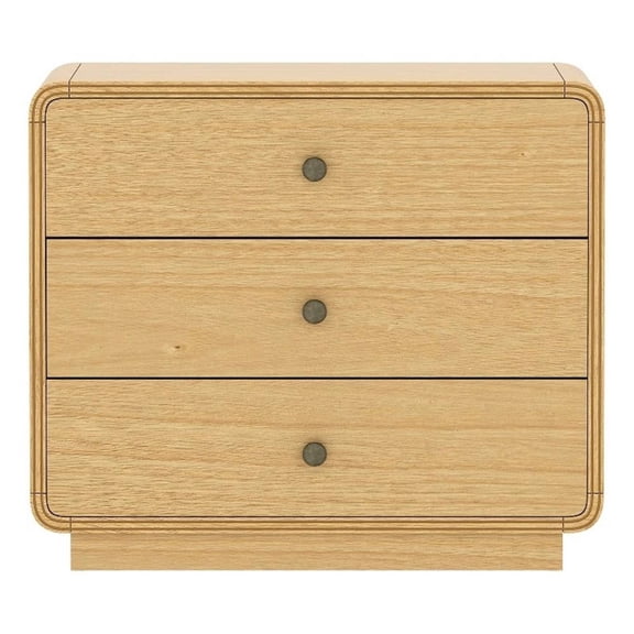 Liora Contemporary 28" Nightstand in Natural (3-Drawer)