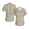 thumbnail image 3 of Yiaed Famous Places Print Women's T Shirt V-Neck Short Sleeve Shirt Casual Breathable Tee Summer Tops-Large, 3 of 5