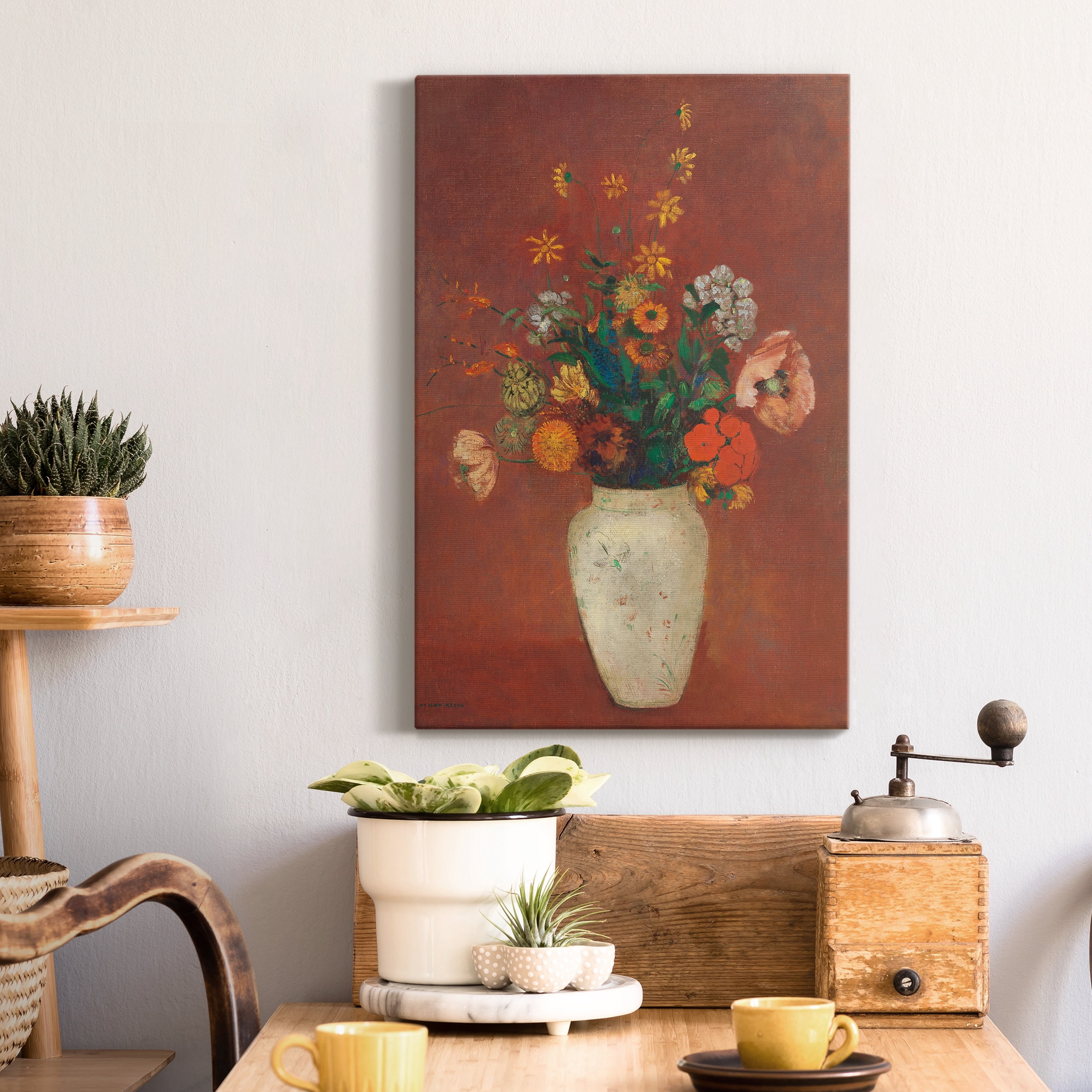 Bouquet in a Chinese Vase Premium Gallery Wrapped Canvas - Ready to Hang - 40 x 60
