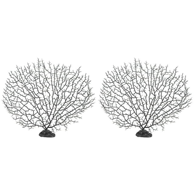 Árbol de coral de simulación, planta de agua artificial de 2 piezas, árbol de coral artificial, planta de agua de plástico construida para precisión
