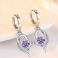 thumbnail image 4 of JoyMoreHome Dangle Earrings for Women Silver Heart Cubic Drop Gemstone Dangling Earrings Birthstones Jewelry, 4 of 4