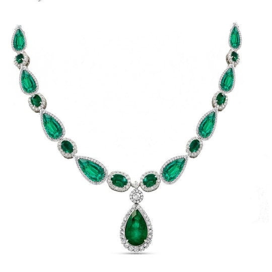 EMERALD GREEN WEDDING Necklace, 925 Sterling Silver Jewelry, Birthstone Jewelry,Wedding Jewelry,Wedding Jewelry for Brides, Silver necklace