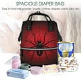 thumbnail image 4 of Yiaed Spider on the Web Print Multi-Function Travel Backpack Nappy Bags, Nursing Bag, Fashion Mummy, Roomy Waterproof for Baby Care, Stylish and Durable, 4 of 5