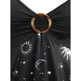 thumbnail image 4 of Rosegal Women Casual Plus Size O Ring Sun and Moon Print Irregular Tank Top Black 5X, 4 of 5