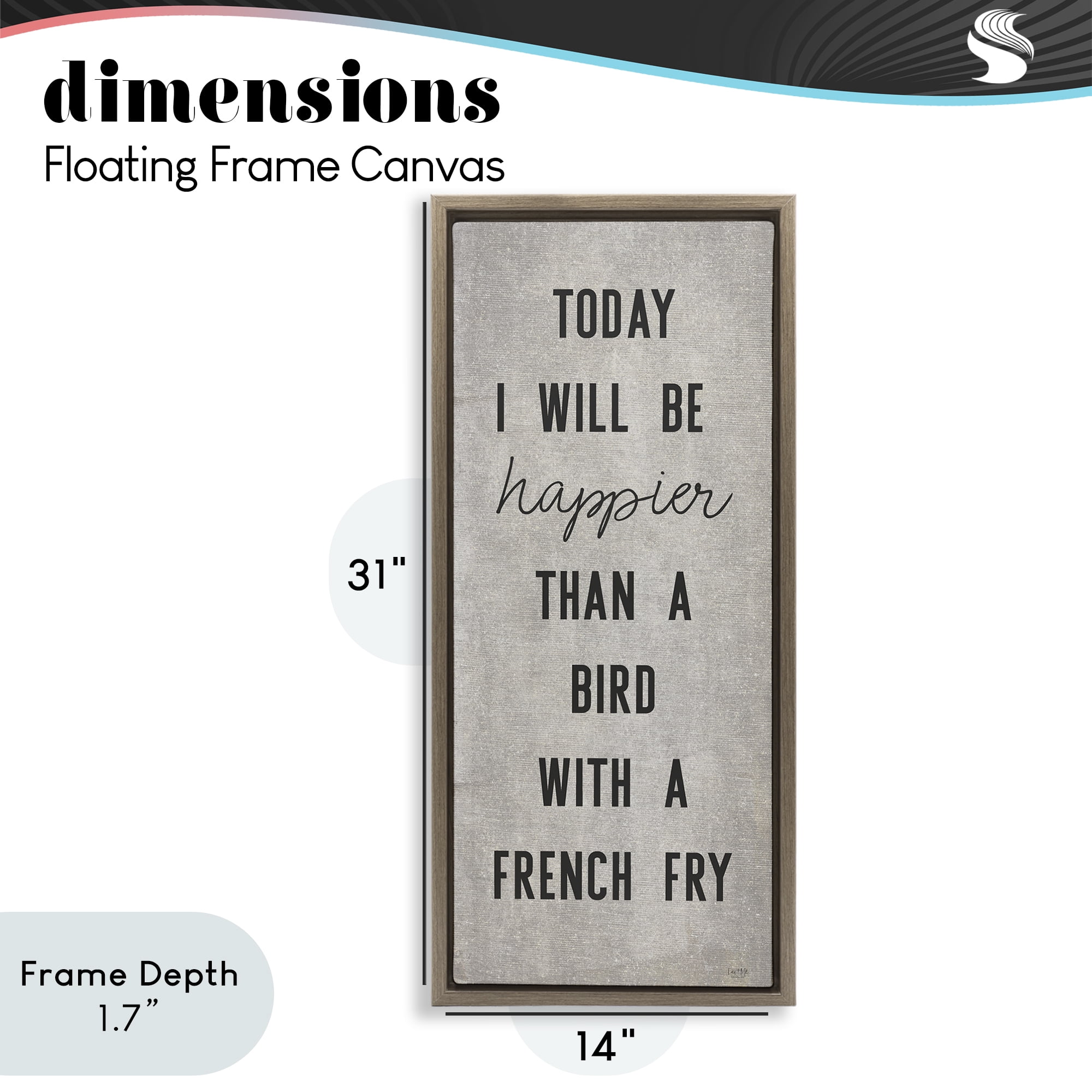 Stupell Industries Bird With A French Fry Brown Framed Floater Canvas Wall Art, design by Lux + Me Designs