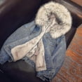 thumbnail image 2 of Women Winter Denim Jacket Fleece Lined Warm Faux Fur Hooded Jean Coat, 2 of 4