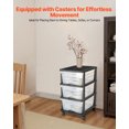 thumbnail image 4 of VEVOR Plastic Storage Drawers Cart 3 Drawers Rolling Storage Organizer w/ Wheels, 4 of 9
