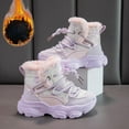 thumbnail image 2 of Quealent Kids Snow Boots for Boys Girls Winter Warm Waterproof Non Slip Outdoor Shoes Cold Weather (Toddler/Little Kid/Big Kid) Purple for Size 3.5, 2 of 8