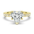 thumbnail image 4 of ESTE ORIGIN 3.5Ct Heart Shape Cut Lab-Grown Diamond Engagement Ring Set with Eternity Pave Band in 10K Yellow Gold, Solitaire Bridal Set for Her, US 10., 4 of 8