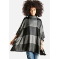thumbnail image 4 of Noisy May Knitted Check Poncho One Size Fits All, 4 of 12