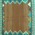thumbnail image 1 of Ahgly Company Machine Washable Indoor Square Oriental Turquoise Blue Traditional Area Rugs, 8' Square, 1 of 4