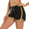 thumbnail image 2 of HDE Women Dolphin Shorts Running Workout Clothes Black Rainbow Stripe Small, 2 of 9