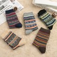 thumbnail image 3 of KOITHOT 5 Pack Wool Socks for Men Thermal Winter Thick Crew Socks Vintage Design Men Socks Gift Pack, 3 of 6