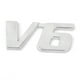 Argent Ton Métal V6 Forme Voiture Auto Calandre Emblème Décoration – image 1 sur 2