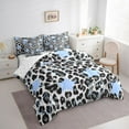 thumbnail image 3 of Feelyou Grey Leopard Print Comforter Set 7pcs, Retro Western Stars King Bedding Sets, 3 of 8