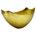 thumbnail image 3 of Bergamo Art 12.5 Inch Wide Decorative Handmade Aluminum Modern Bowl in Gold, 3 of 5