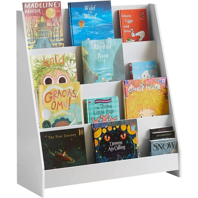 SoBuy KMB32-W Librería Infantil para niños Estantería para Juguetes con 4 Compartimentos Abiertos 80 x 30 x 88 cm