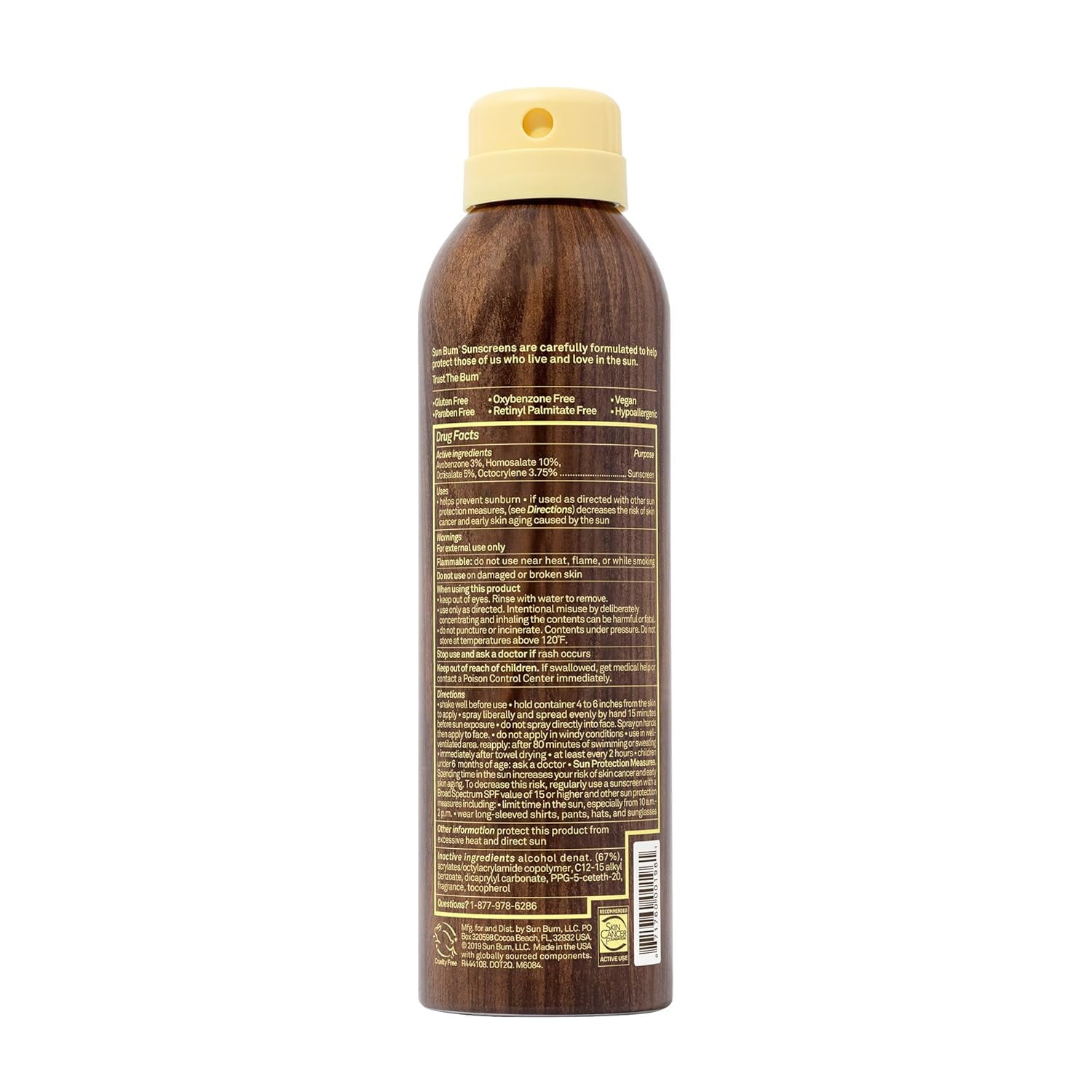 Sun Bum Original Moisturizing Sunscreen Spray SPF 30, 6 oz (3 pack)