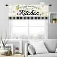 thumbnail image 4 of Lemon Valance for Windows Rustic Curtains for Kitchen 52Wx18H Inch Rod Pocket Farmhouse Decor Wood Black White Buffalo Plaid Country Small Window Drapes Fabric 1 Panel, 4 of 4