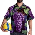 thumbnail image 4 of Grape Men's Short Sleeve Casual Printed Button Down Beach Shirts, 4 of 6