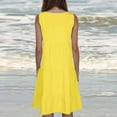 thumbnail image 4 of fartey Casual Dress for Women Summer Solid Scoop Neck Tiered Loose Tank Dresses Sleeveless A-Line Comfy Midi Beach Dress, 4 of 7