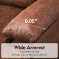 thumbnail image 6 of XIZZI 100" Modular Sectional Sofas with Reversible Chaise, Comfy 3 Seater Suede Sofa with Wide Seat, L Shaped Sectional Couches for Living Room-Brown, 6 of 8