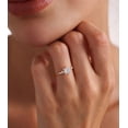 thumbnail image 2 of vylahjewellery 10K Vermeil Yellow Gold Wedding Anniversary Ring Princess Cut Diamond Engagement Solitaire Ring with Round Moissanite Side Stone Bridal Jewelry for Her, 2 of 5