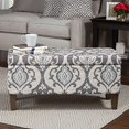 thumbnail image 4 of HomePop Large Upholstered Rectangular Storage Ottoman Bench with Hinged Lid, Slate Damask, 4 of 5