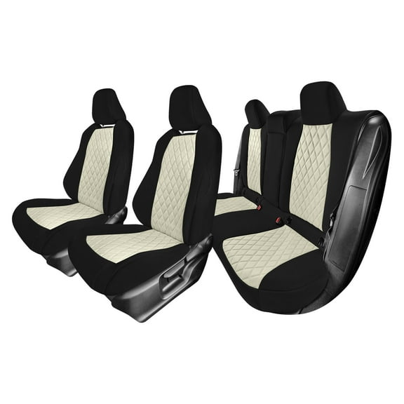 TLH Custom-Fit Seat Covers for 2020-2024 Toyota Corolla, Beige Car Seat Covers Full Set Toyota Accessories, Neoprene Seat Covers, Waterproof Car Seat Cover, Car Seat Covers for Sedan
