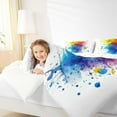 thumbnail image 4 of Manfei Art Watercolor Queen Comforter Set for Kid, Colorful Splash Splatter Bedding Comforter Set, Modern Fashion Abstract Reversible Bedding Set, Breathable Home Decor, 3pcs, 4 of 8