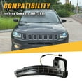thumbnail image 2 of Side Mirror Turn Signals Lights For Jeep Compass 2017 2018 2019 2020 2021, Running Parking Light Indicator, Led Lights For Mirror-black-Right Passenger Side, 2 of 6