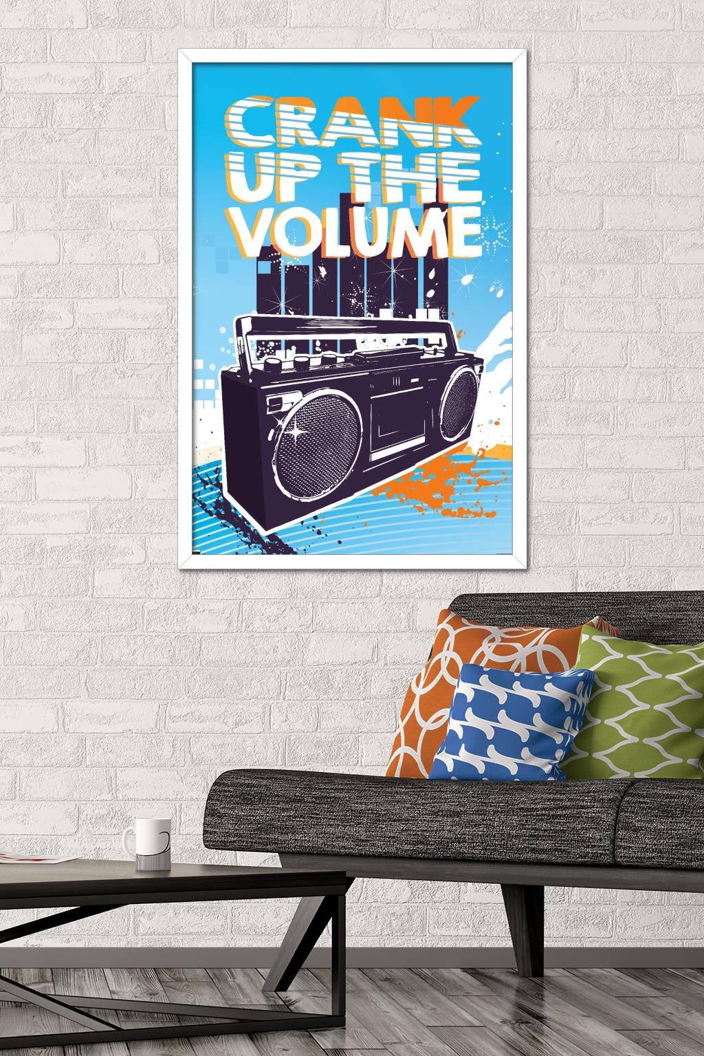 Music - Crank Up the Volume Wall Poster, 22.375" x 34", Framed