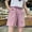 Pink, variant on Patlollav Womens Lady Solid Casual Short Pants High Waist Loose Bandage Pants