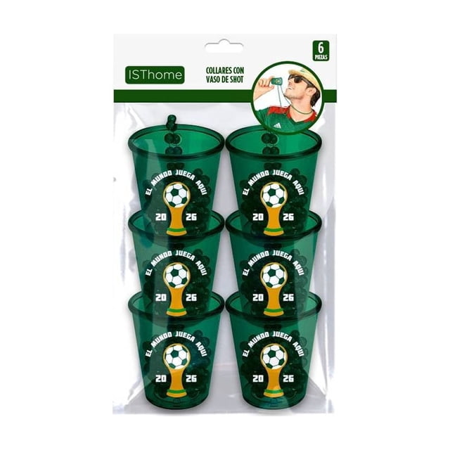 Vasitos para shots Ist Home con collar mundial 6 piezas