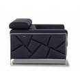 thumbnail image 5 of Mod Black Leather and Chrome Deco Accent Chair, 5 of 8