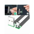 thumbnail image 2 of 5-200cm 90 Degree USB 2.0 to Micro USB Up Bend Flat Cord Silicone Cable for Smartphones Tablets Support 5V2A Charging, 2 of 8