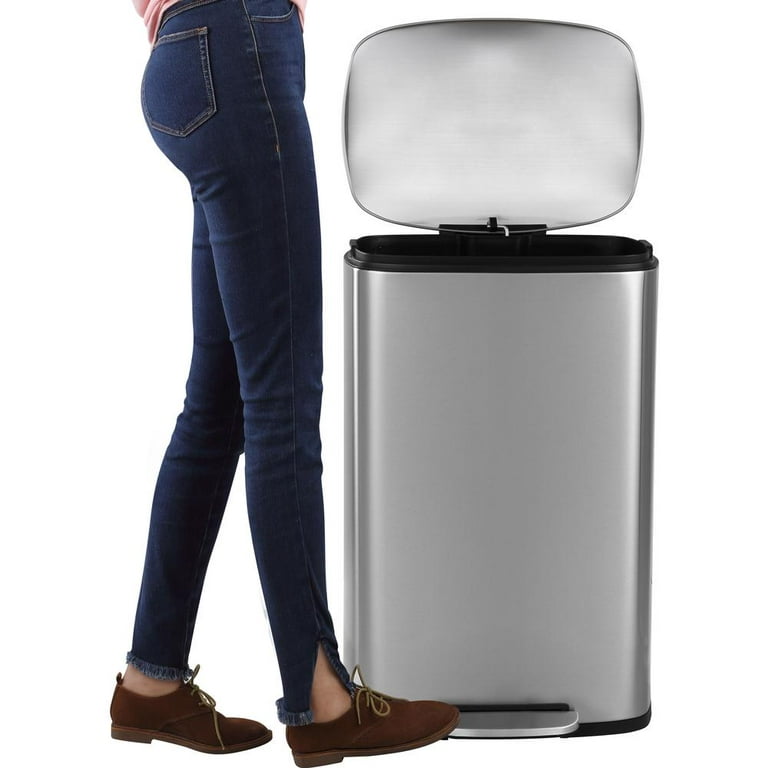 happimess Connor 13 Gal. Rose Gold Rectangular Trash Can with Soft
