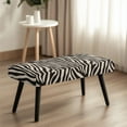 thumbnail image 3 of Xoenoiee Zebra Stripe Print Dining Room Bench Covers, Soft Stretch Spandex Rectangle Full Coverage Bench Slipcover Removable Washable Bench Seat Protector Footstool Cover, 3 of 7