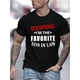 thumbnail image 1 of 1pc Men'S Casual Polyester T-Shirt with "I'm The Favorite Son in Law" Print, Round Neck, Knitted Fabric, Regular Fit for Adults - Summer Fashion Tee, 1 of 8
