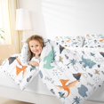 thumbnail image 4 of Manfei Cartoon Dinosaur 3pcs King Size Comforter Sets,Woodland Animal Bedding Comforter Set,Kawaii Wildlife Bedding Set,Ultra Soft Cute Bedroom Decoration,Reversible, 4 of 8