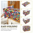 thumbnail image 4 of Storage Box With Lid 16.5x12.6x11.8In Foldable Stacked Household Storage Box Valentine's Day Heart, 4 of 7