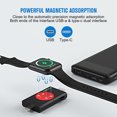 thumbnail image 2 of Cargador inalámbrico USB Tipo-C Cargador de interfaz dual para Apple Watch 8 7 (Negro), 2 of 8