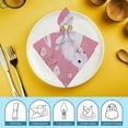 thumbnail image 6 of Qinduosi White Bunny Cloth Napkins, Dinner Napkins Washable Reusable Polyester Table Napkins for Parties, Weddings and Dinners 2 PCS, 6 of 7