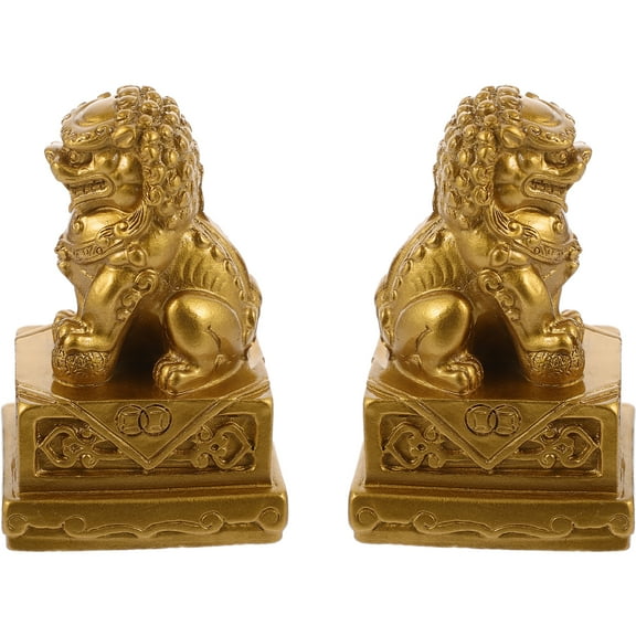 2 Pcs Animal Lion Sculptures Wild Animals Statues