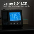 thumbnail image 5 of Feature-Rich Projection Alarm Clock with AM/FM Radio, Dual Alarm, and Dimming Display - Black, 5 of 8